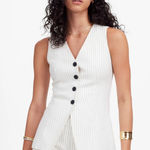 Madewell  Cutaway Vest Pinstripe Linen Size 2 Photo 0