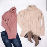 Flaunt Boutique | Bêcool mauve turtleneck knit sweater Pink Size L Photo 1