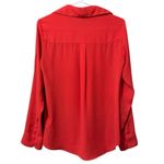 EXPRESS  Women Red Long Sleeve Shirt Size Small Button Down Polyester Lightweight Photo 1