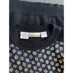 Vintage Anne Klein II Womens Top L Short Sleeve Wool/Silk Blue Beige Sweater Size L Photo 3