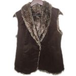 CROSBY. FAUX FUR COLLAR BROWN BOHO VEST M Size M Photo 1
