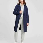 Gap Navy Blue Trench Coat Sz L Photo 0