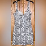 ZARA ‎ Animal Print Snakeskin Faux Suede Mini Dress Black & Ecru Size Medium Photo 10