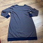 Old Navy Navy and Tan Striped Long Sleeve Dress Photo 3