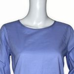 J. Crew Shirt Womens‎ XS Blue Bow Sleeve Peek A Boo Blouse Preppy Office Casual Photo 4