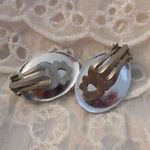 Signed “Germany” Vintage Clip On Earrings Open Metal Work Tropical Fish Blue Photo 2