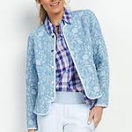 Joan Rivers Long Sleeve Green Blue White Plaid Shirt Back Ruffle Detail Medium Photo 5