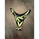 Seafolly Revolve  Palm Paradise‎ High Cut Rio Swim Bikini Bottom in Black Sz S Photo 3