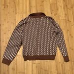 Adrianna Papell Brown and White Geometric Sweater Photo 1