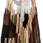 None Western Black Brown Ombre Fringe High Low Jersey Skirt Strapless Dress Size XL Photo 3