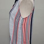 Tribal jeans navy coral muti patterned crepe sleeveless blouse size medium Photo 4