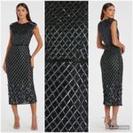 Mac Duggal  5776 Womens HIGH NECK DRESS W/ CRYSTAL FRINGE DETAIL Photo 1