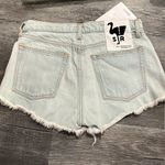 Free People NWT Sandrine Rose distressed light wash denim shorts neon zipper 26 Photo 6