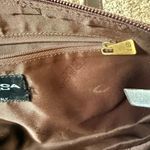 Vtg Tosca Blu Made Italy Leather Python Embossed Shoulder Shopping Bag Elegant Brown Photo 10