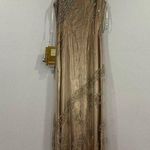 Matini Y2K Gun Metal Beaded Gold Gown Prom Dress Size 8 NEW Photo 4
