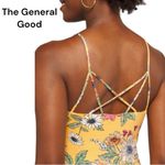 The General Good Yellow Floral Crisscross Spaghetti Strap Tank Dress Photo 2