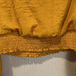 ASTR The Label Gold Satin smocked long sleeve top size X small Photo 4