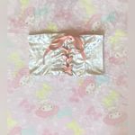 Boutique silver velour halter top with ribbon tie (L) Photo 2