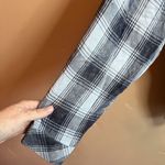 Cloth & Stone Anthro Womens Frayed Bleached Blue and White Plaid Size Large Photo 2