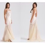 House Of CB 'Vittoria' Champagne Chiffon Floor Length Gown NWOT size M $399 Photo 9
