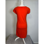 100% Wool Benetton Orange Short Sleeve Knit Dress S Photo 3