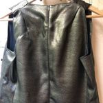 Moschino metallic dark green shimmery v neck style peplum cocktail dress sz 10 Photo 6