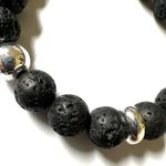 Young Living lava bead silver tone bracelet Black Photo 8