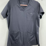 Womans Fit Scrubs Evrpur Short Sleeve Pullover Shirt Large Gray V Neck Photo 0