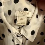 J.Crew  Black and White Polka Dot Silk Shirt Photo 2