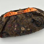 Vintage Beaded Floral Evening Bag Clutch Purse Bronze Brown Party Prom Formal Photo 0