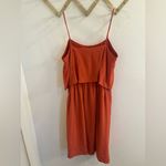 Madewell Silk Overlay Dress Rust 4 Photo 6