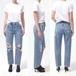 AGOLDE  90s Midrise Straight Jeans in Fall Out Distressed Wash Women’s Size 26 Photo 14