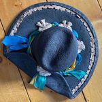 Von Henneberg Raffia Derby Hat Black with Ribbon Straw Floral Detail Photo 0