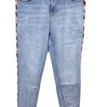 Knox Rose Target Mid-Rise Boho Colorful Embroidered Side Stripe Skinny Jeans 14 Photo 1