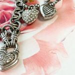 Sterling Silver  Pave Crystal Heart Necklace and Earring Set Photo 3