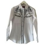 Rodeo Clothing Women's Southwestern Embroidered Long Sleeve Snap Western Shirt S White Size M Photo 0