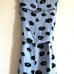 Proenza Schouler  pale blue leopard ikat print tie front waist crepe size 4 CL Photo 0