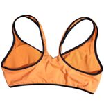 ZARA Swimwear Contrast Piping Bikini Zip Top in Neon Orange Photo 11