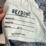 RE/DONE Stove Pipe Cropped Jeans Light Wash Raw Hem Size 26 Mid 90s Button Fly Photo 10