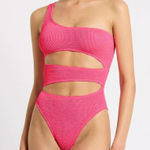 NWT Bond Eye Neon Azalea Pink Rico‎ Cutout One Shoulder One Photo 0