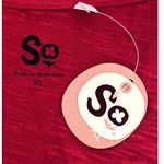 SO NWT ~  "Wild Cherry" Red V-Neck Cap Sleeve Casual T Shirt Top ~ Women's XL Photo 4