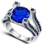 Size 9 Silver Blue Sapphire Ring
New in package Photo 0