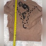 Vintage Cervelle tan black crew neck long sleeve sweater top shirt size large Photo 4