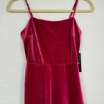 Lulus  Hot Pink Velvet Skater Mini Dress Womens XS Sleeveless Strappy Prom Formal Photo 2