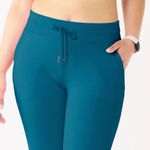 Tek Gear  Womens Soft Fleece Lined Athlesure Jogger  Size S Long Teal Pockets New Photo 1