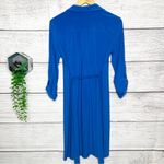Soho Apparel Royal Blue Long Sleeve Belted Button Front Dress Size Small Photo 7