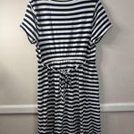 Isabel Maternity | Navy Blue & White Striped Short Sleeve Shirt Dress | Medium Size undefined Photo 1
