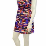 Paisley and Ivy Geometric Print Mini Dress Small Stretchy Waist Multicolor Photo 2