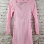 Coperni Cut Out Jersey Dress in Light Pink Small Long Sleeve Barbiecore Mini Photo 7