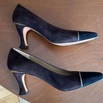 St. John  Jackie Chocolate Grace Semi Pointed Cap Toe Suede Leather Heels 7.5 AA‎ Photo 2